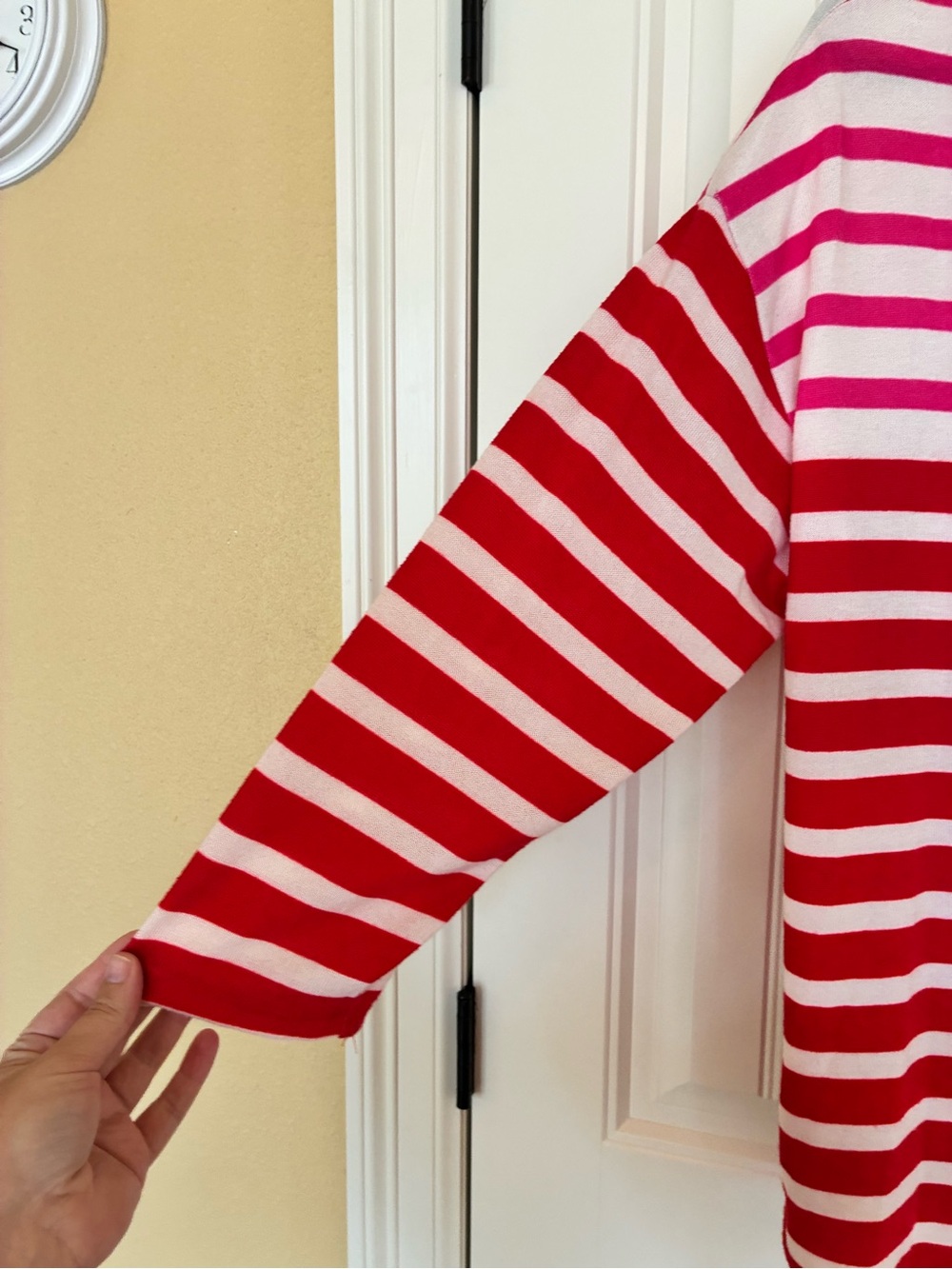 Ruby Rd. Red & Pink Striped Long Sleeve Tee - Picture 6 of 6